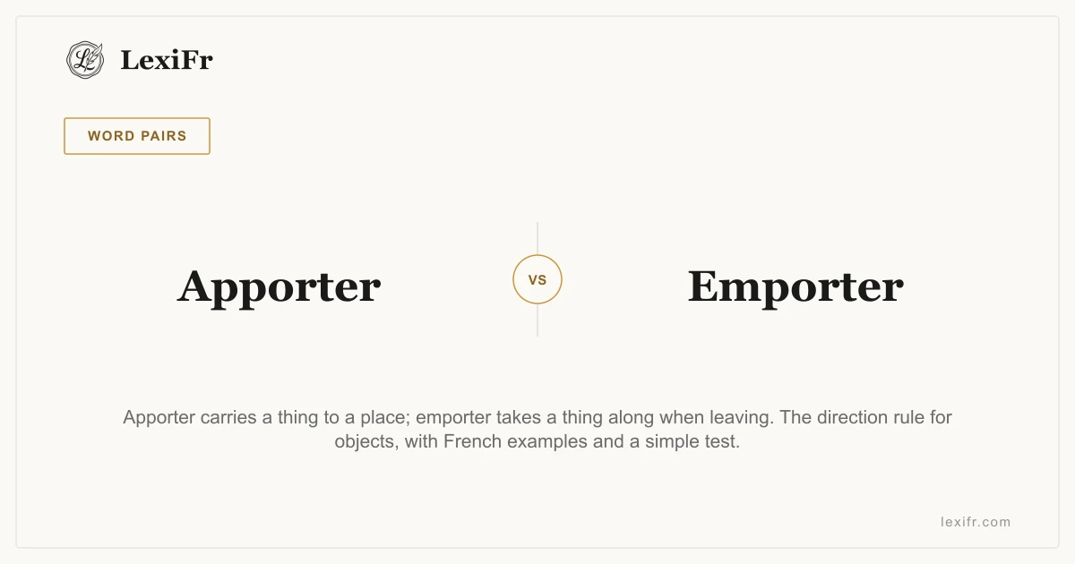 Apporter vs Emporter: How to Use Them Correctly - article illustration