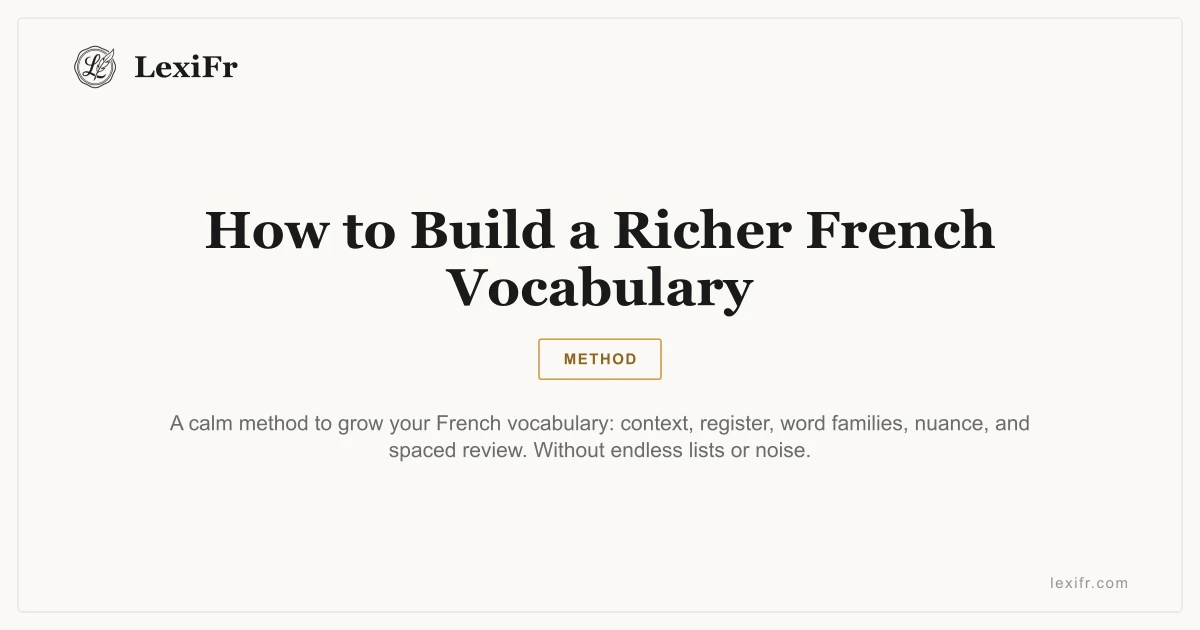How to Build a Richer French Vocabulary - article illustration