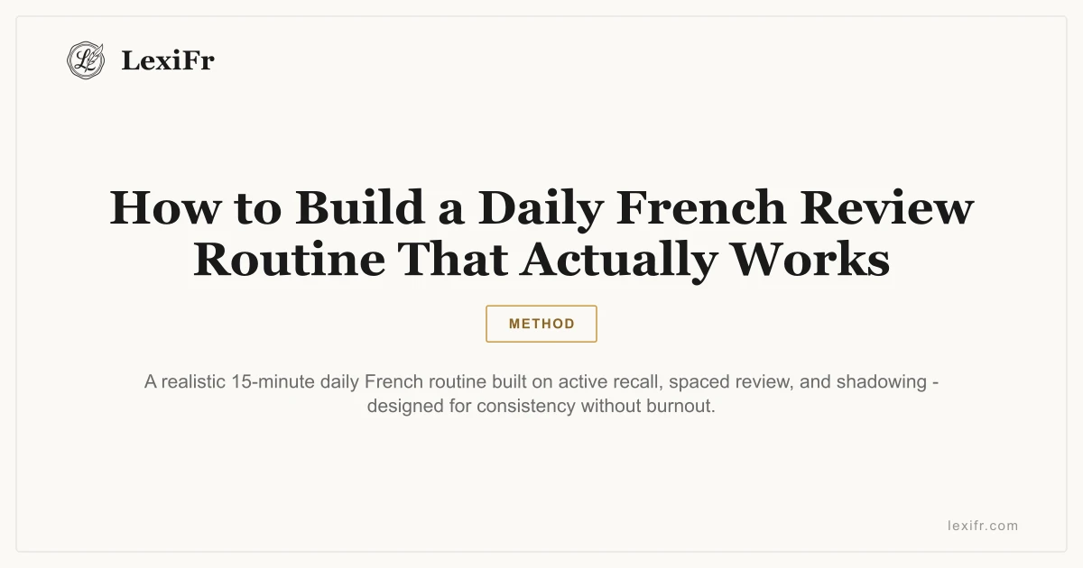 How to Build a Daily French Review Routine That Actually Works - article illustration