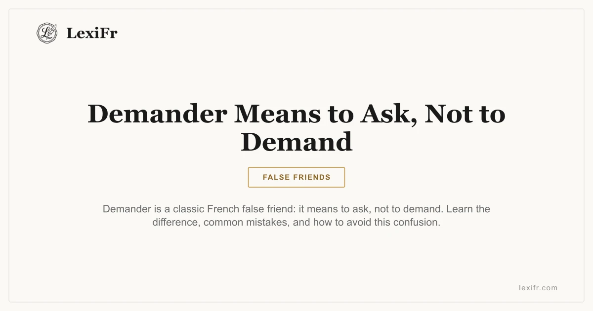 Demander Means to Ask, Not to Demand - article illustration