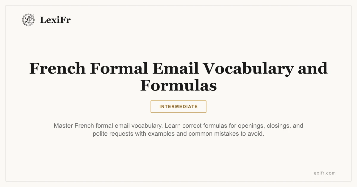 French Formal Email Vocabulary and Formulas - article illustration