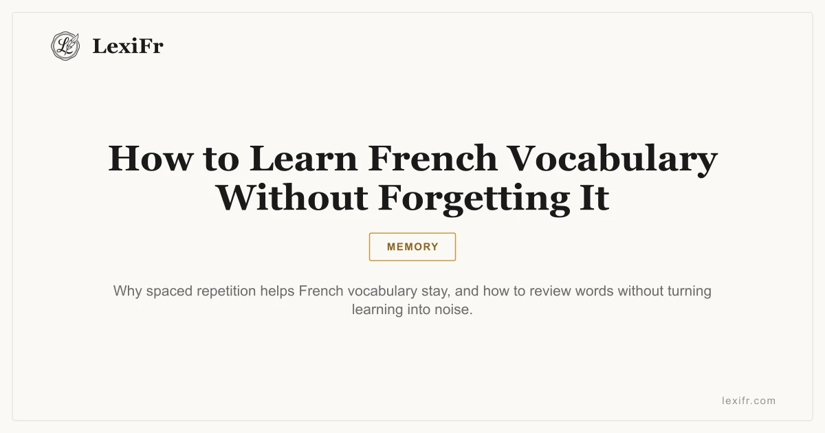 How to Learn French Vocabulary Without Forgetting It - article illustration