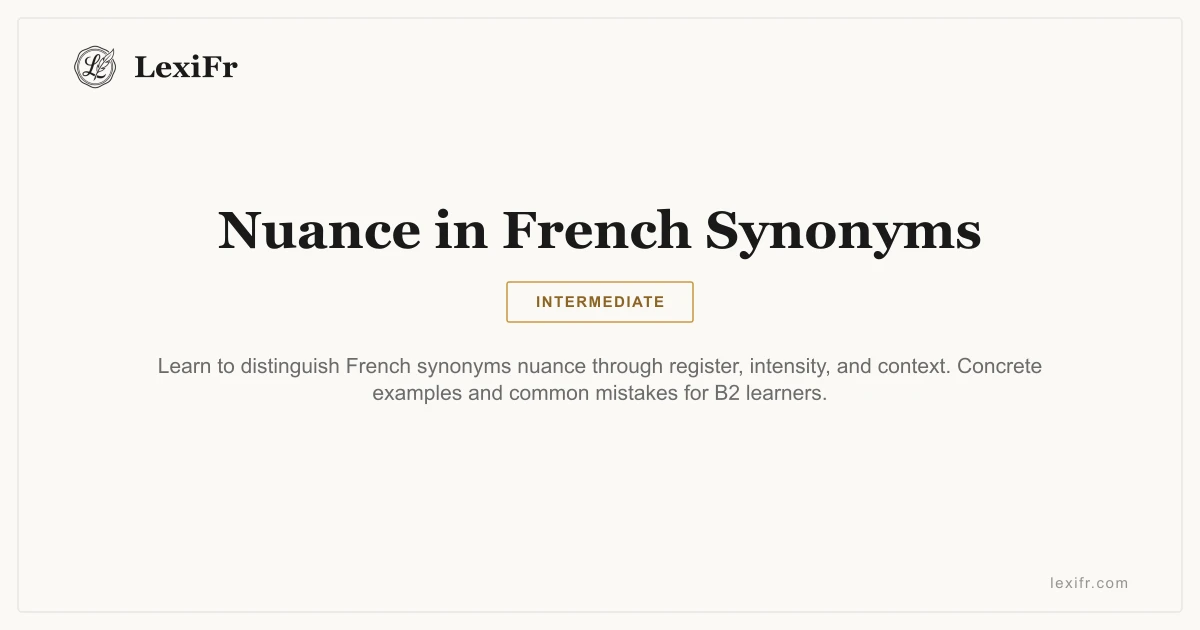 Nuance in French Synonyms - article illustration