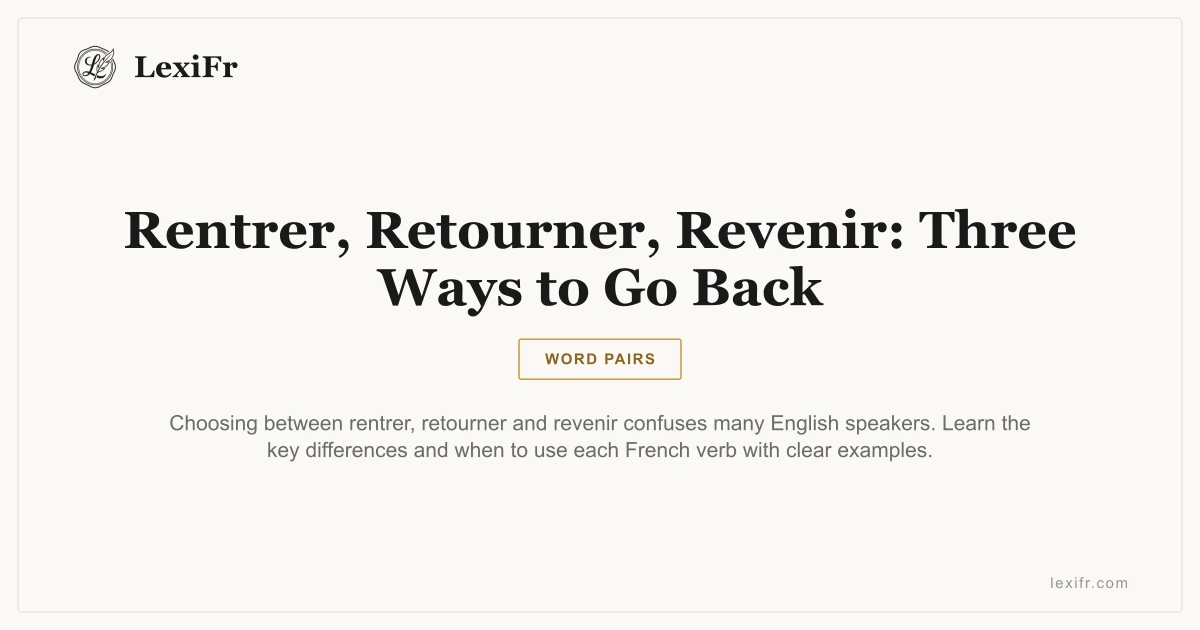 Rentrer, Retourner, Revenir: Three Ways to Go Back - article illustration