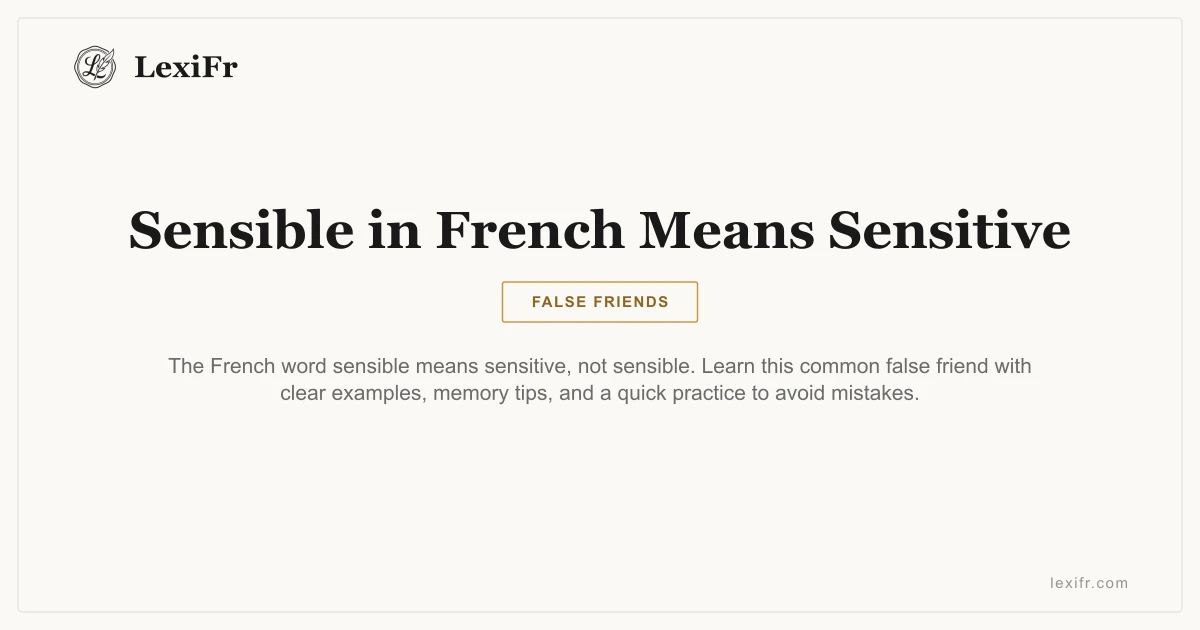 Sensible in French Means Sensitive - article illustration