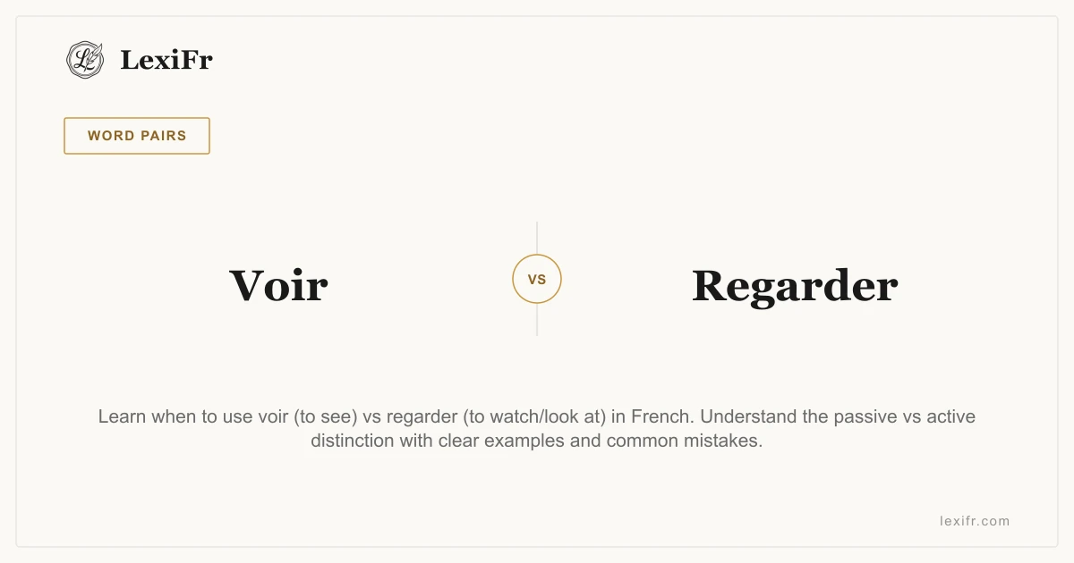 Voir vs Regarder: How to Choose the Right French Verb - article illustration