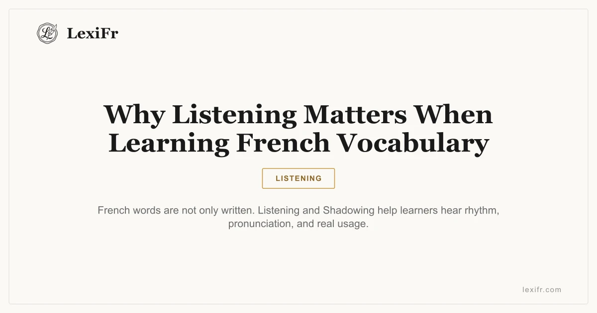 Why Listening Matters When Learning French Vocabulary - article illustration
